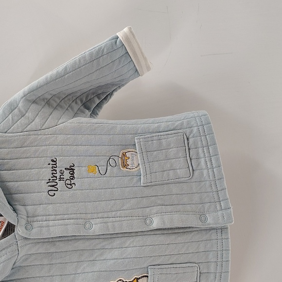 Disney Baby Snap Up Jacket Quilted Winnie The Pooh With Hood Multiple Sizes - Picture 3 of 6